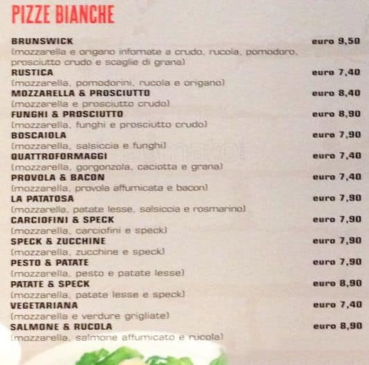 Menu di Brunswick Cafè 