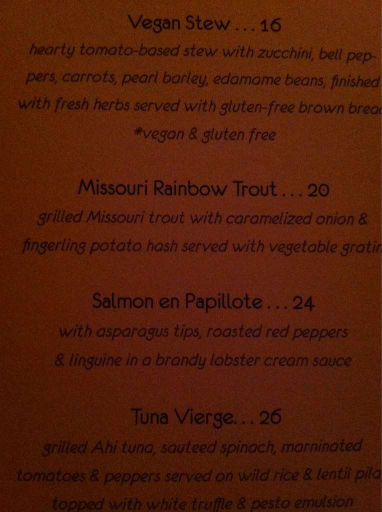 Eclipse Restaurant menu