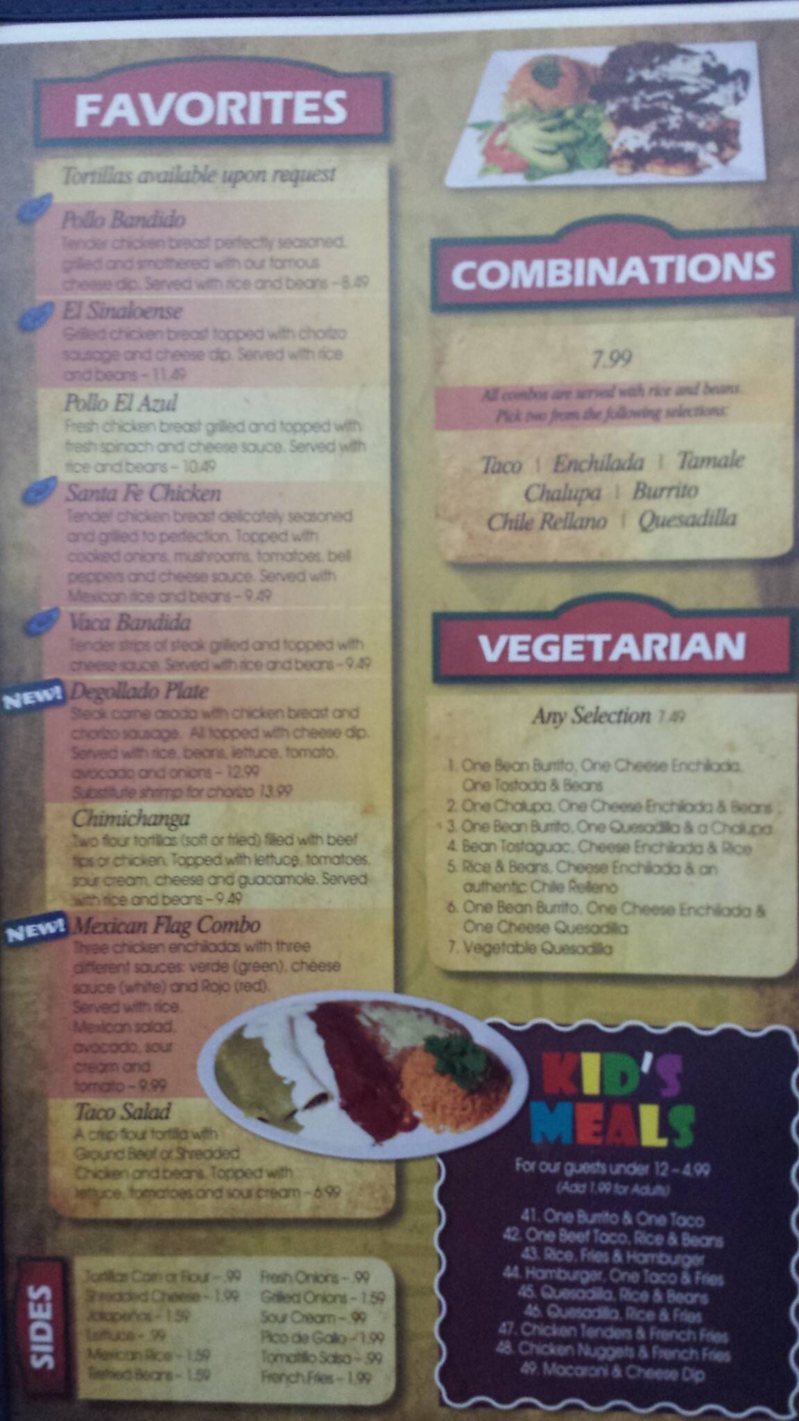 El Azul Grande Ii Menu Menu For El Azul Grande Ii South