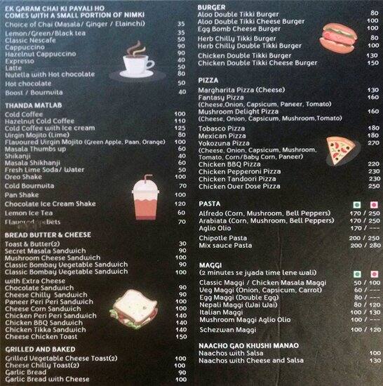 The Yaaree Cafe Menu, Menu for The Yaaree Cafe, Senapati Bapat Road ...