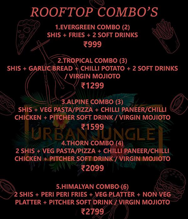 Urban Jungle menu