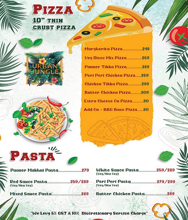 Urban Jungle menu