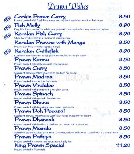 Vijay India Restaurant menu