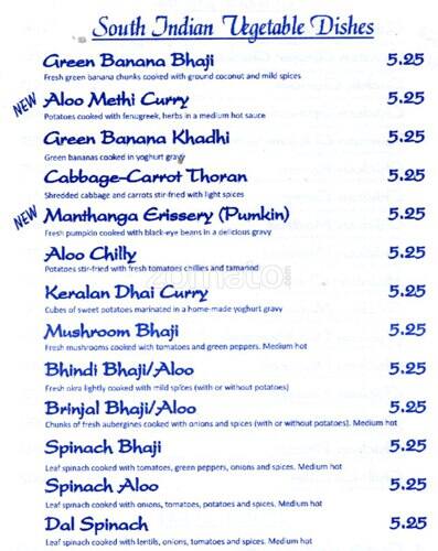 Vijay India Restaurant menu