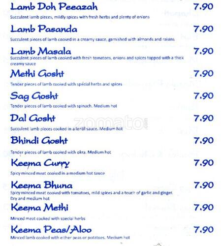 Vijay India Restaurant menu