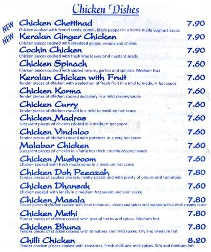 Vijay India Restaurant menu
