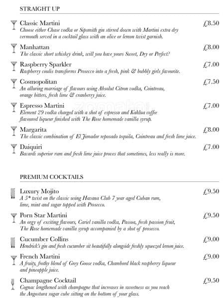 Menu at The Loose Box pub & bar, London, 51 Horseferry Rd