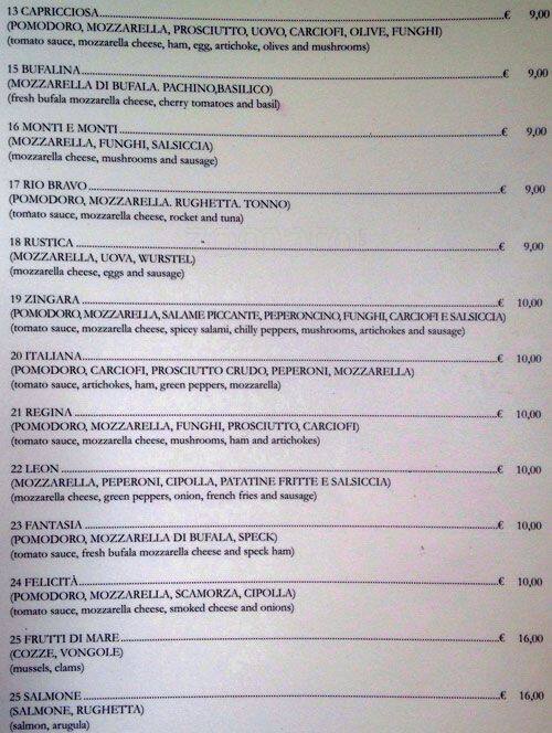 Menu di Da Trani 