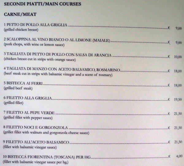 Menu di Da Trani 