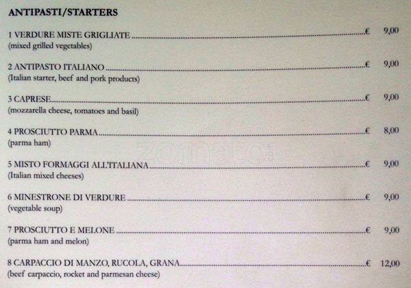 Menu di Da Trani 