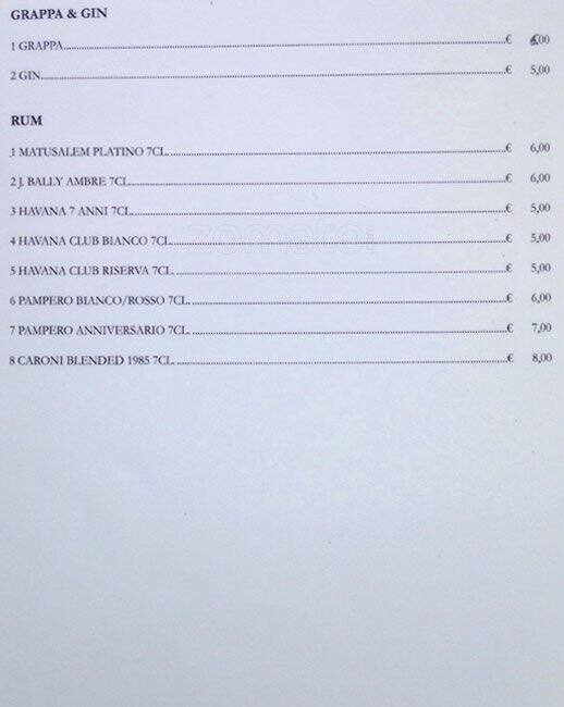 Menu di Da Trani 