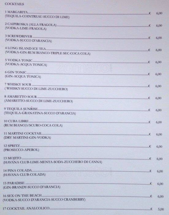 Menu di Da Trani 