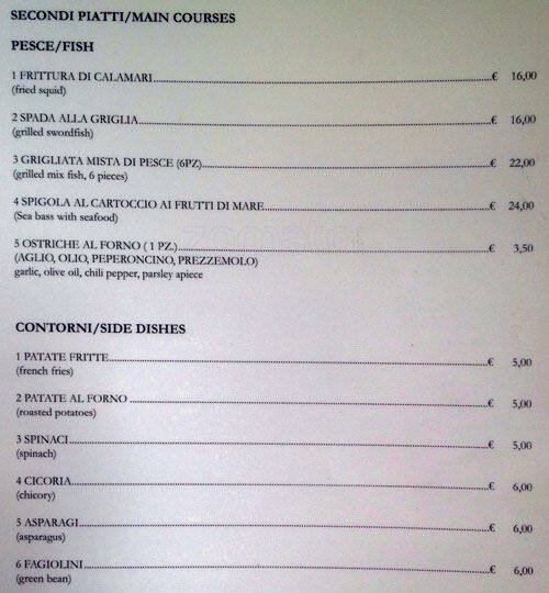 Menu di Da Trani 
