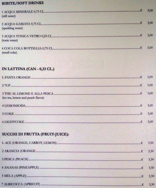 Menu di Da Trani 