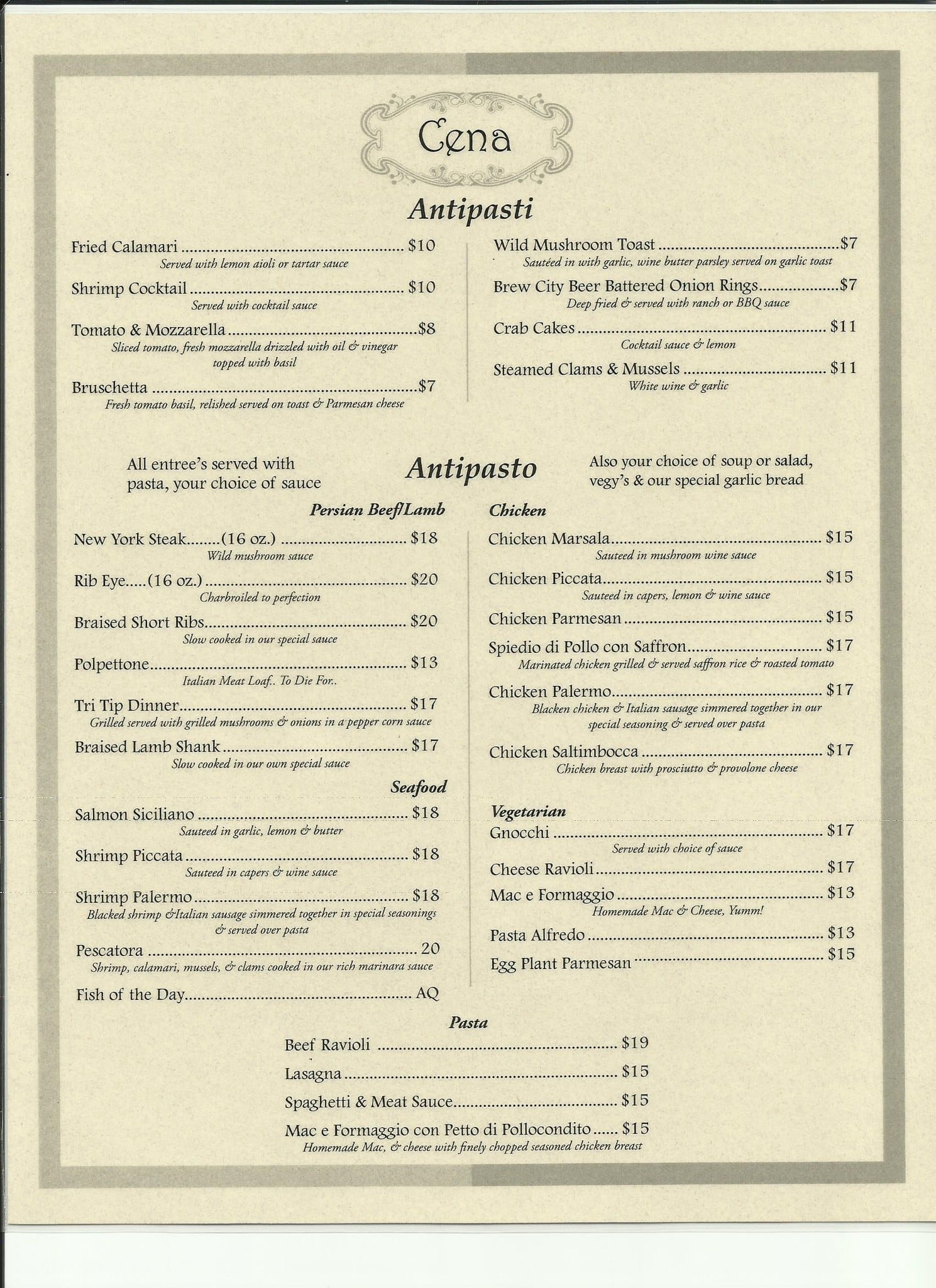 Americano Grill Menu, Menu for Americano Grill, El Dorado Hills ...