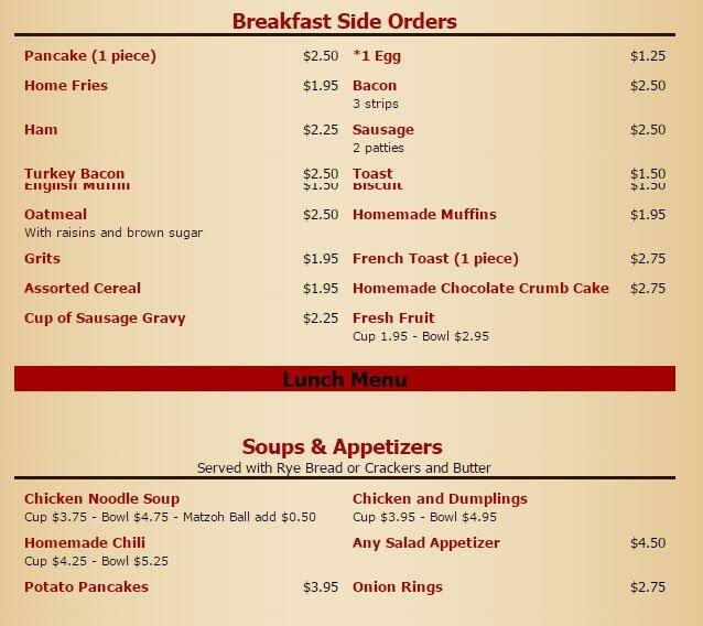 Menu at Boychiks Deli restaurant, Tuckahoe