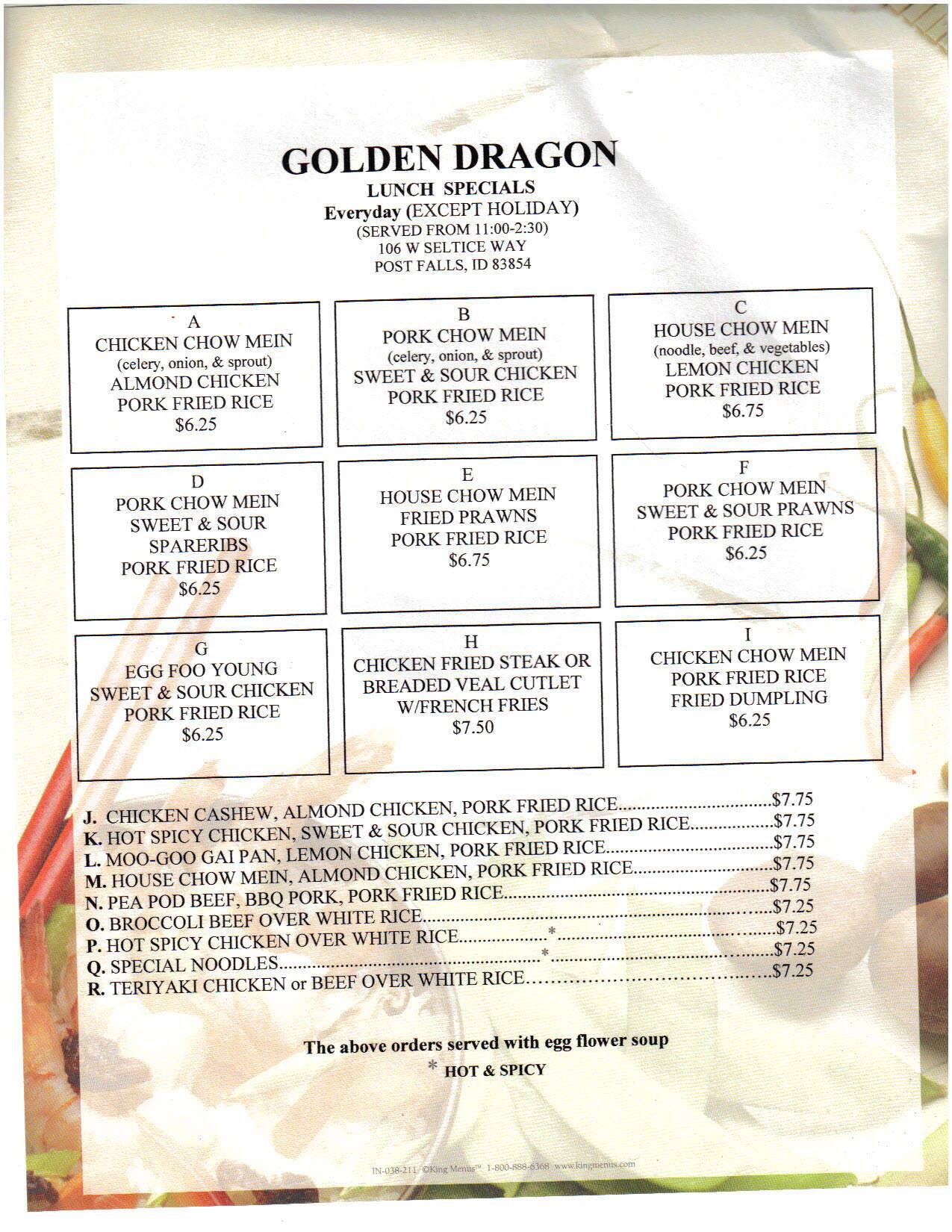 Golden Dragon Post Falls Coeur D Alene Zomato