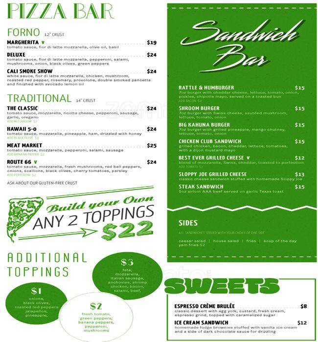 Rattle and Hum menu
