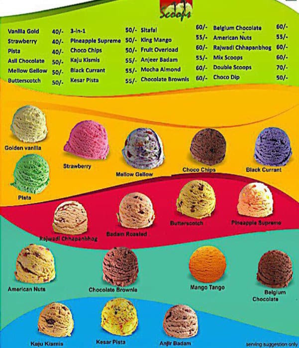 Menu at Dinshaw's Shree Ice Cream Junction, Nagpur