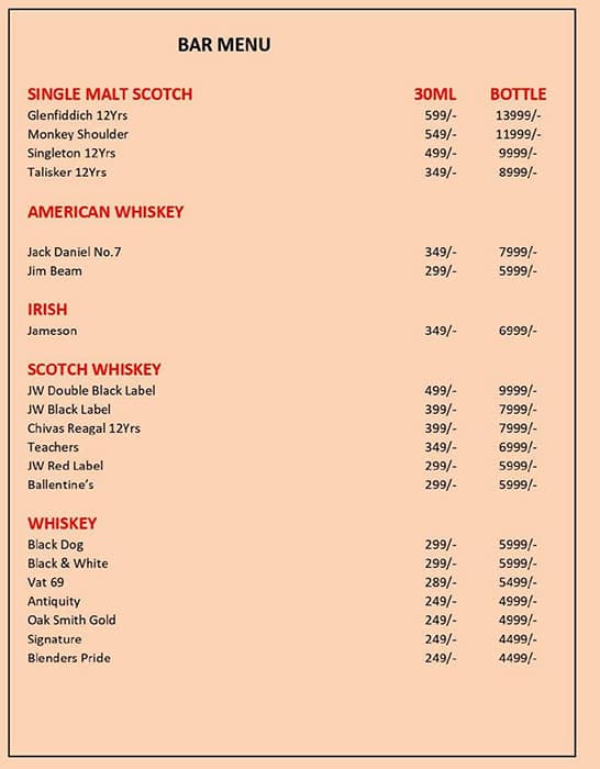 Menu of Hackers Kitchen & Bar, Kharadi, Pune