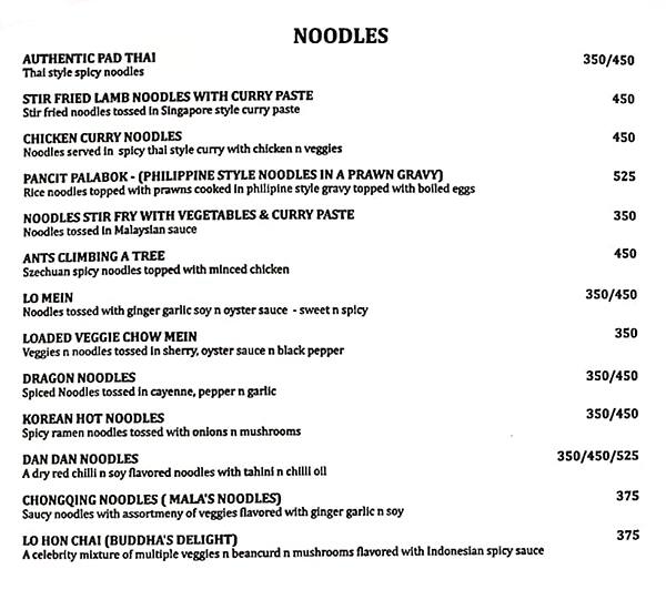 Palates menu