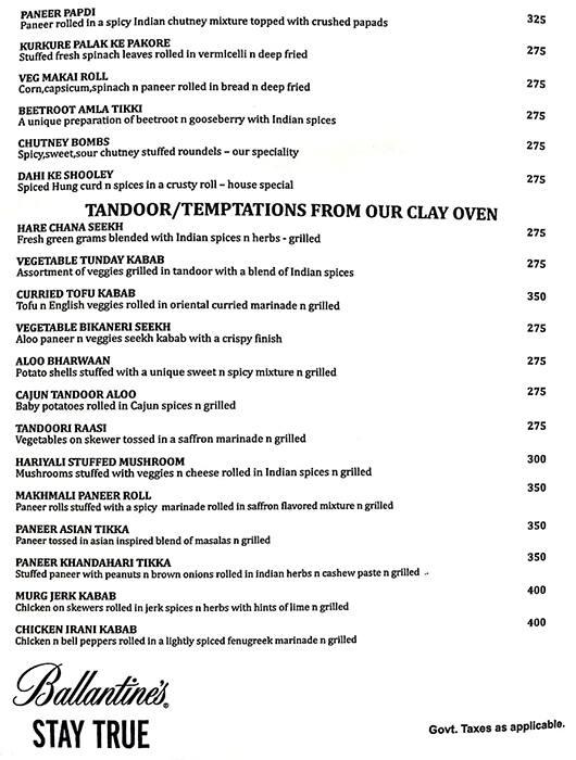 Palates menu