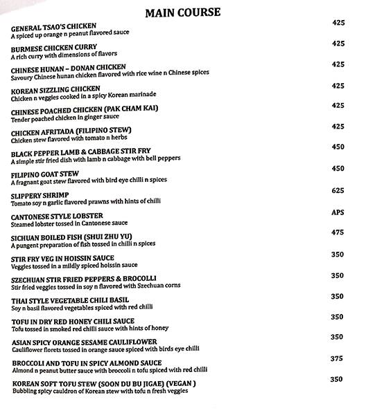 Palates menu