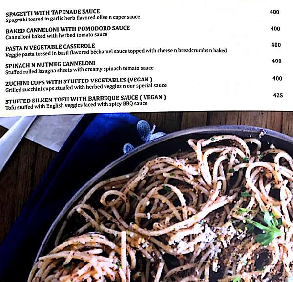 Palates menu