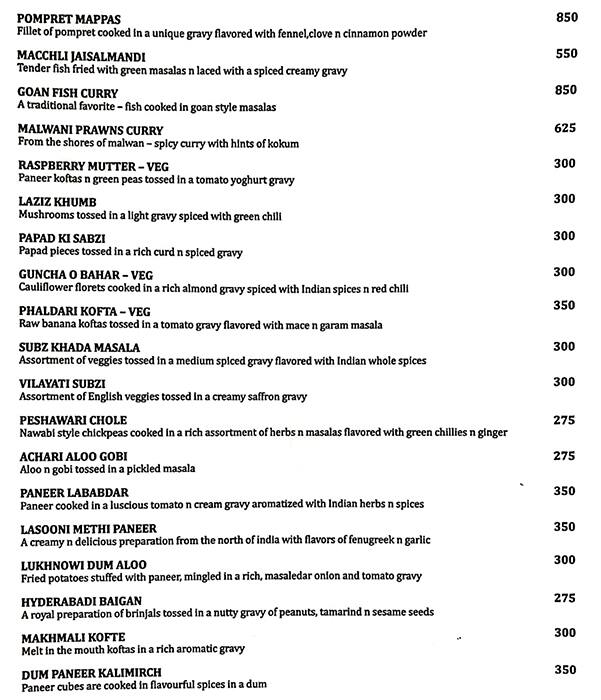 Palates menu