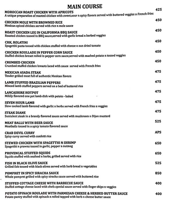 Palates menu