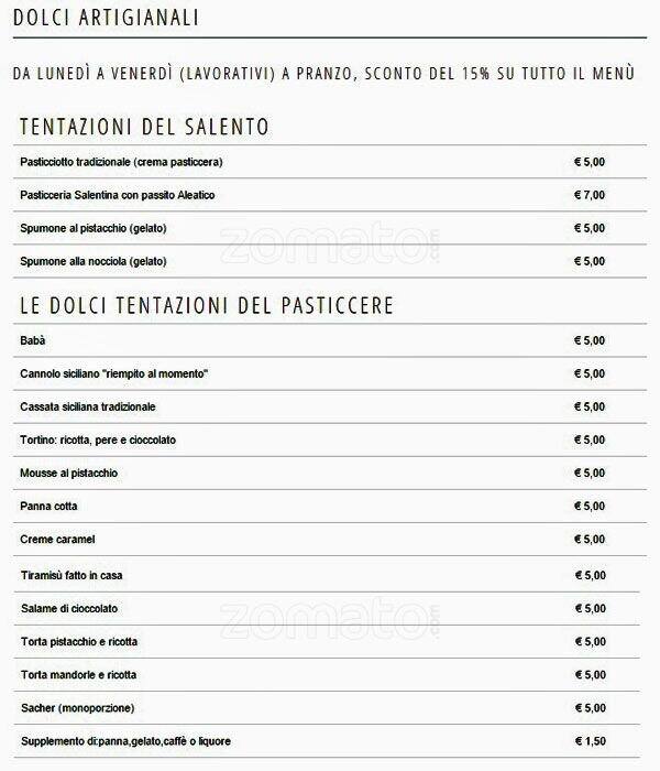 Menu di Moscara Terra d'Otranto 