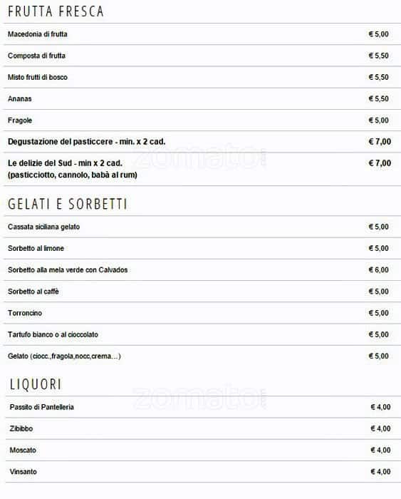 Menu di Moscara Terra d'Otranto 