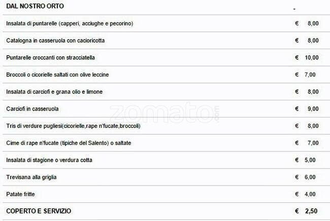 Menu di Moscara Terra d'Otranto 