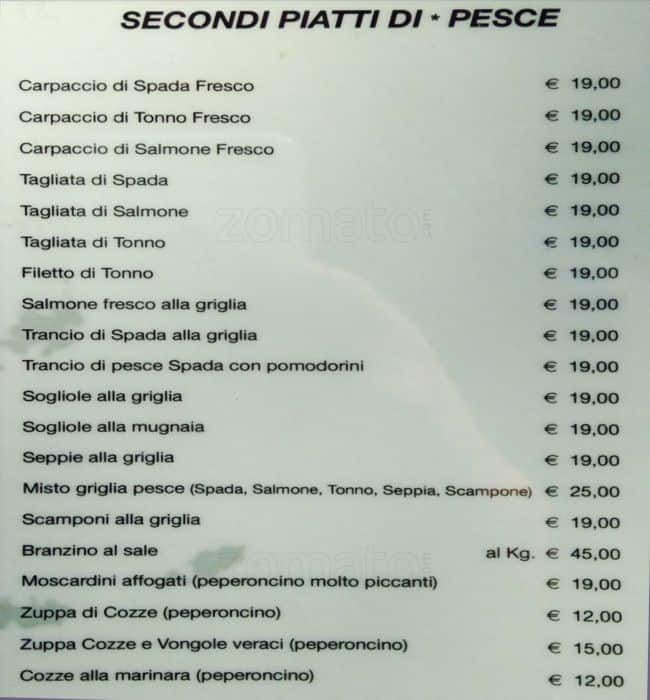Menu di Da Rita e Antonio 