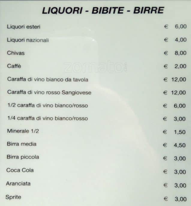 Menu di Da Rita e Antonio 