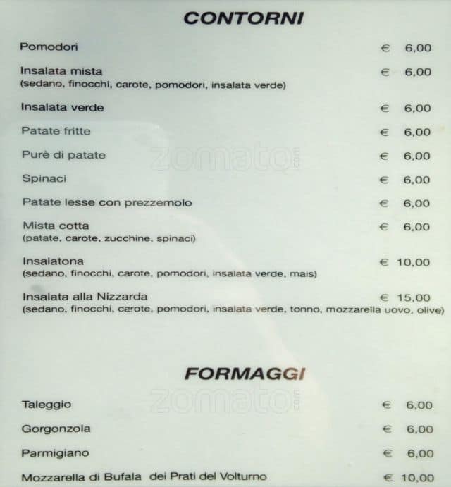 Menu di Da Rita e Antonio 