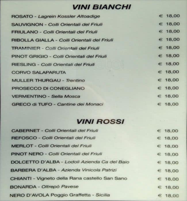 Menu di Da Rita e Antonio 