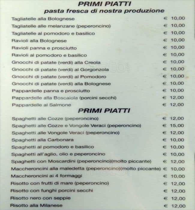 Menu di Da Rita e Antonio 