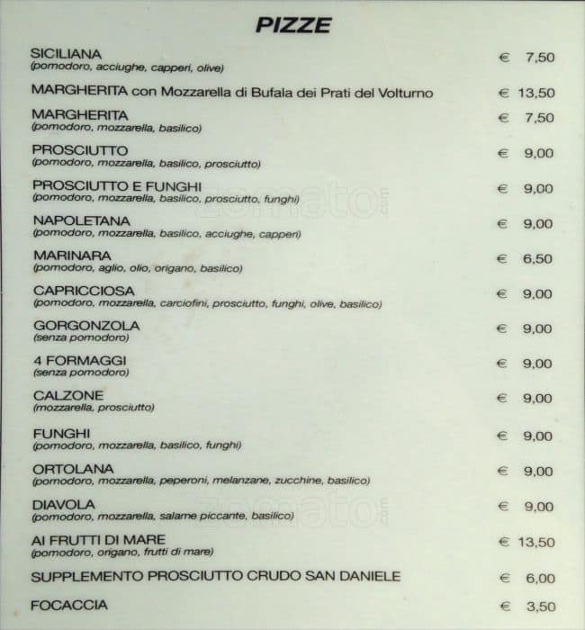 Menu di Da Rita e Antonio 