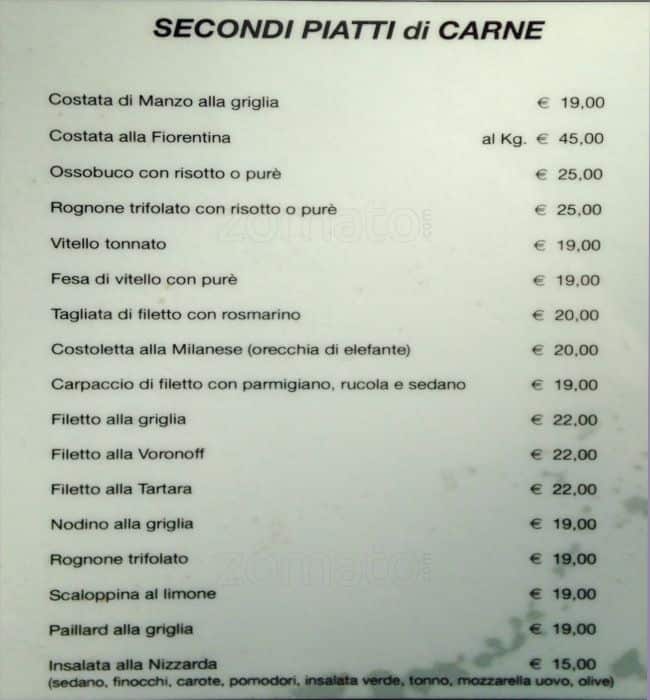 Menu di Da Rita e Antonio 