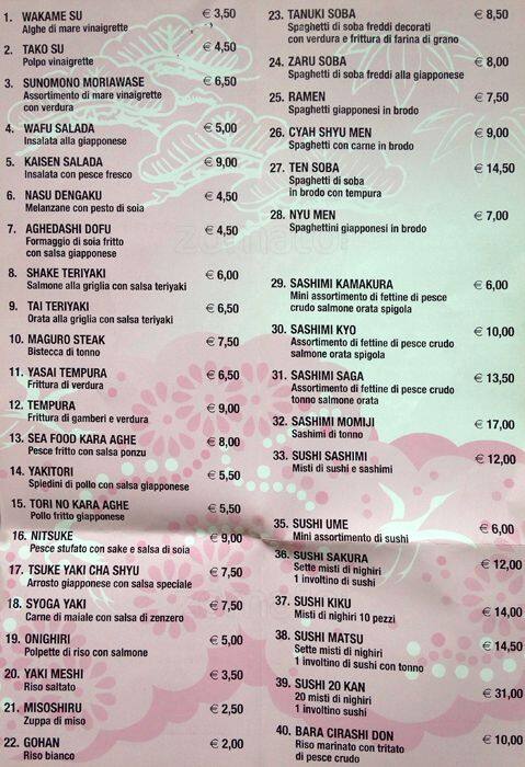 Menu di Bishoku Kobo 