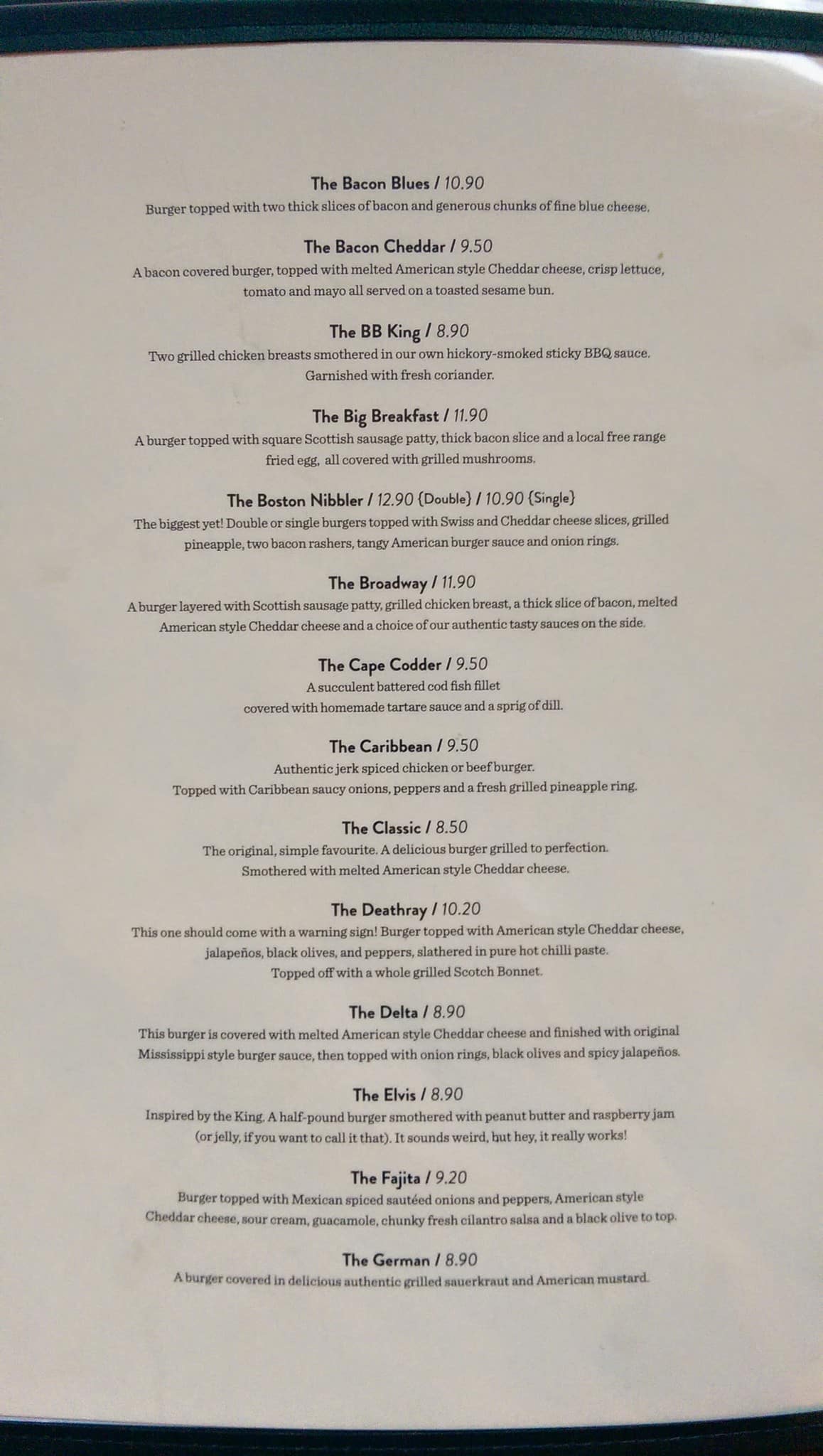 the burger stack menu