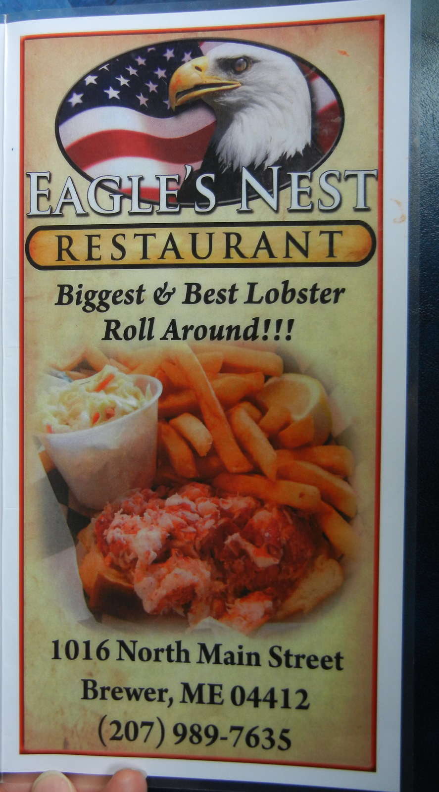 Menu at Eagles Nest Restaurant, Brewer