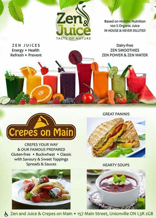 Zen & Juice Cafe Menu, Menu for Zen & Juice Cafe, Markham, Toronto