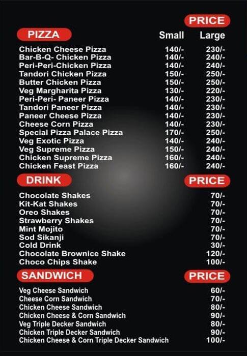 Food Planet menu