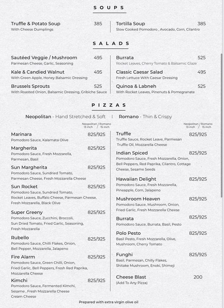 Menu of K's Charcoal, Bodakdev, Ahmedabad