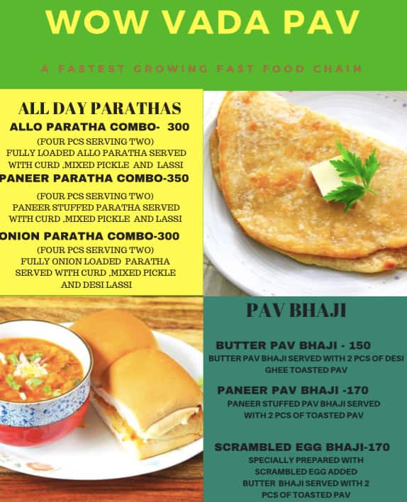 WoW - Vada Pav & More menu