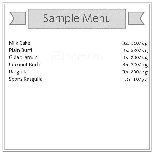 Bangla Sweets & Pastry Shop Menu Zomato