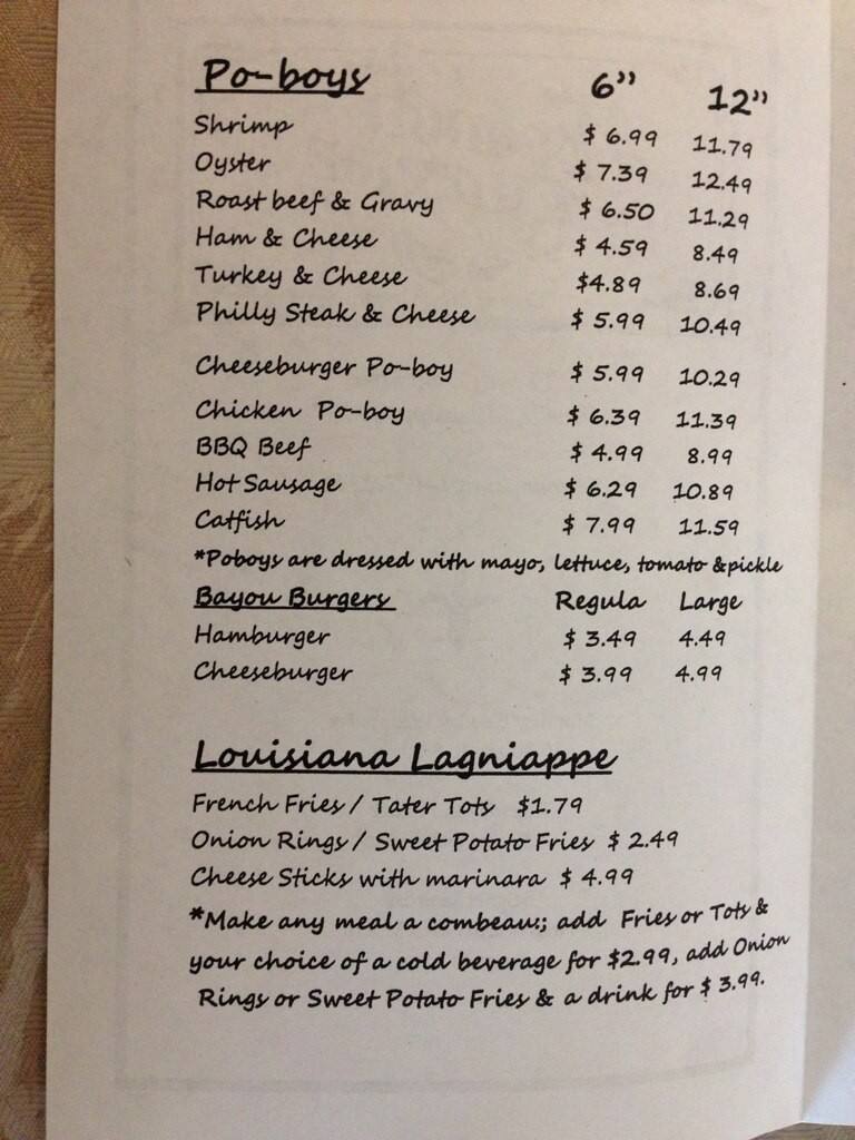 Menu at R & A's French Quarter Grill restaurant, Ellisville
