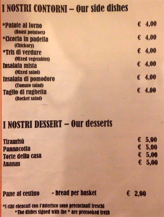 Menu di Ristorazione Alimentare Romana Srl 